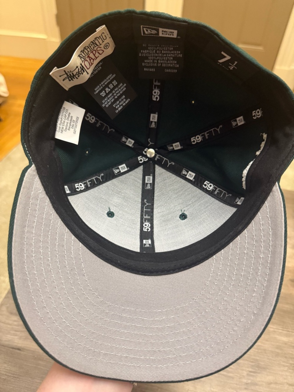 Stüssy Authentic Caps New Era Fitted Hat Hunter Green - Picture 5 of 6